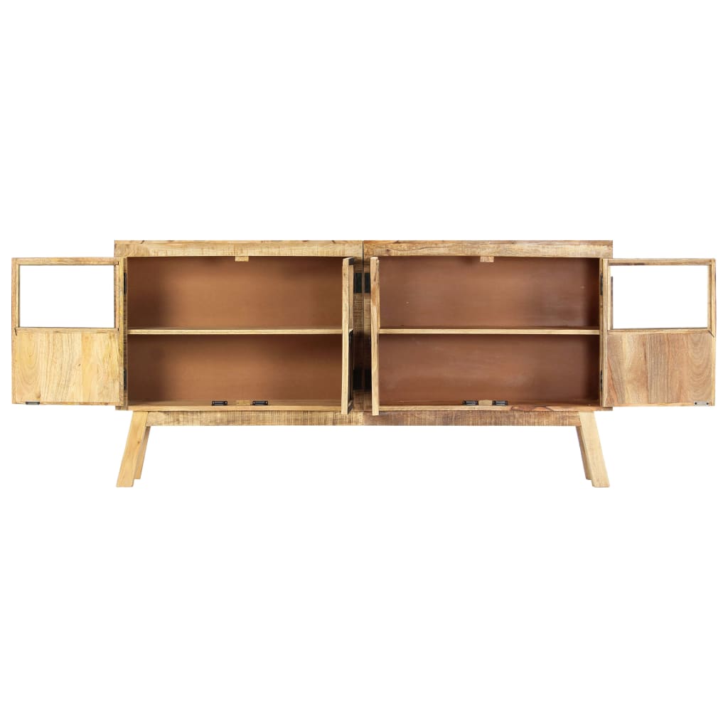 vidaXL Sideboard Brown and black Solid rough mango wood