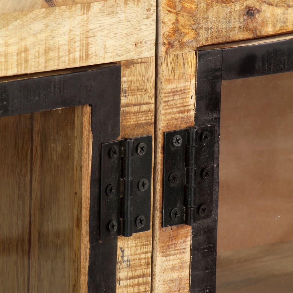 vidaXL Sideboard Brown and black Solid rough mango wood