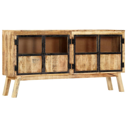 vidaXL Sideboard Brown and black Solid rough mango wood