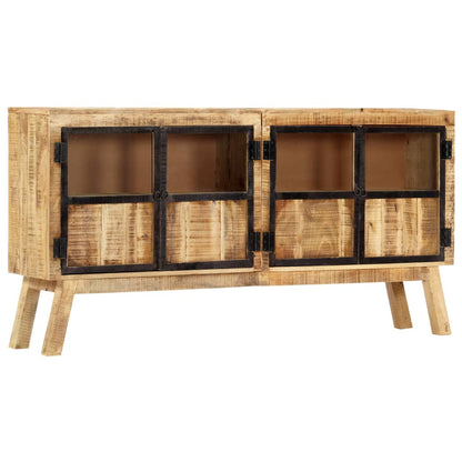 vidaXL Sideboard Brown and black Solid rough mango wood