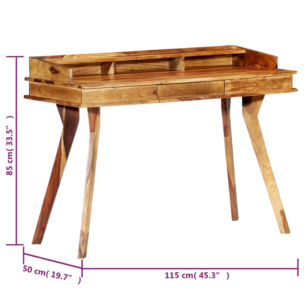 Writing Desk 45.3"x19.7"x33.5" Solid Acacia Wood