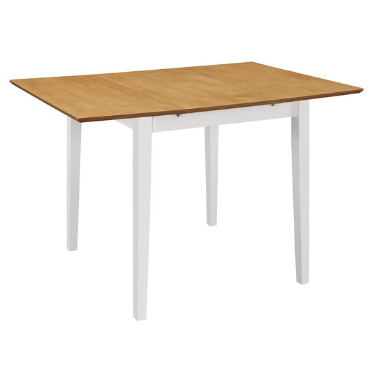 Dining Table | White and brown | Solid rubber wood and MDF | 80-120cm