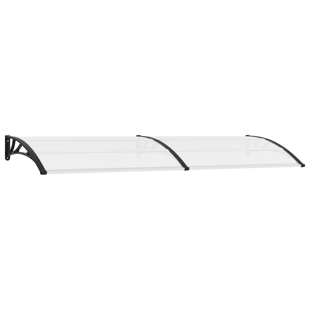 Door Canopy Black and Transparent 300x75 cm PC