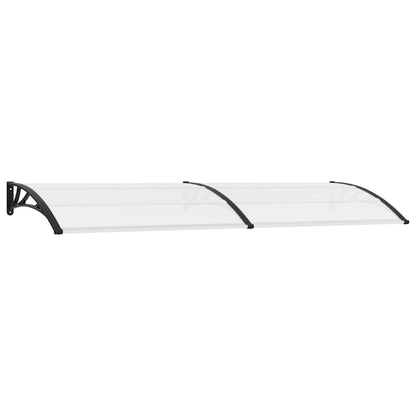 Door Canopy Black and Transparent 300x75 cm PC