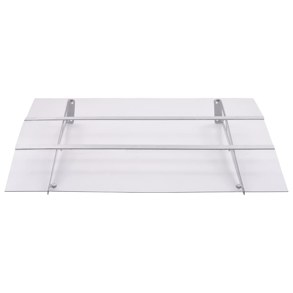 Door Canopy Silver and Transparent 150x90 cm PET