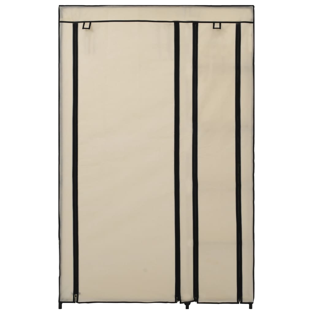 Folding Wardrobe Cream 110x45x175 cm Fabric