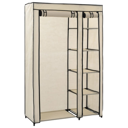 Folding Wardrobe Cream 110x45x175 cm Fabric