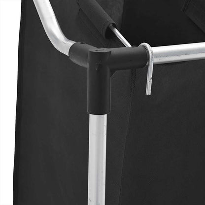 Laundry Sorter with 3 Bags Black Steel