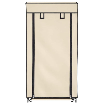 Shoe Cabinet with Cover Cream 58x28x106 cm Fabric