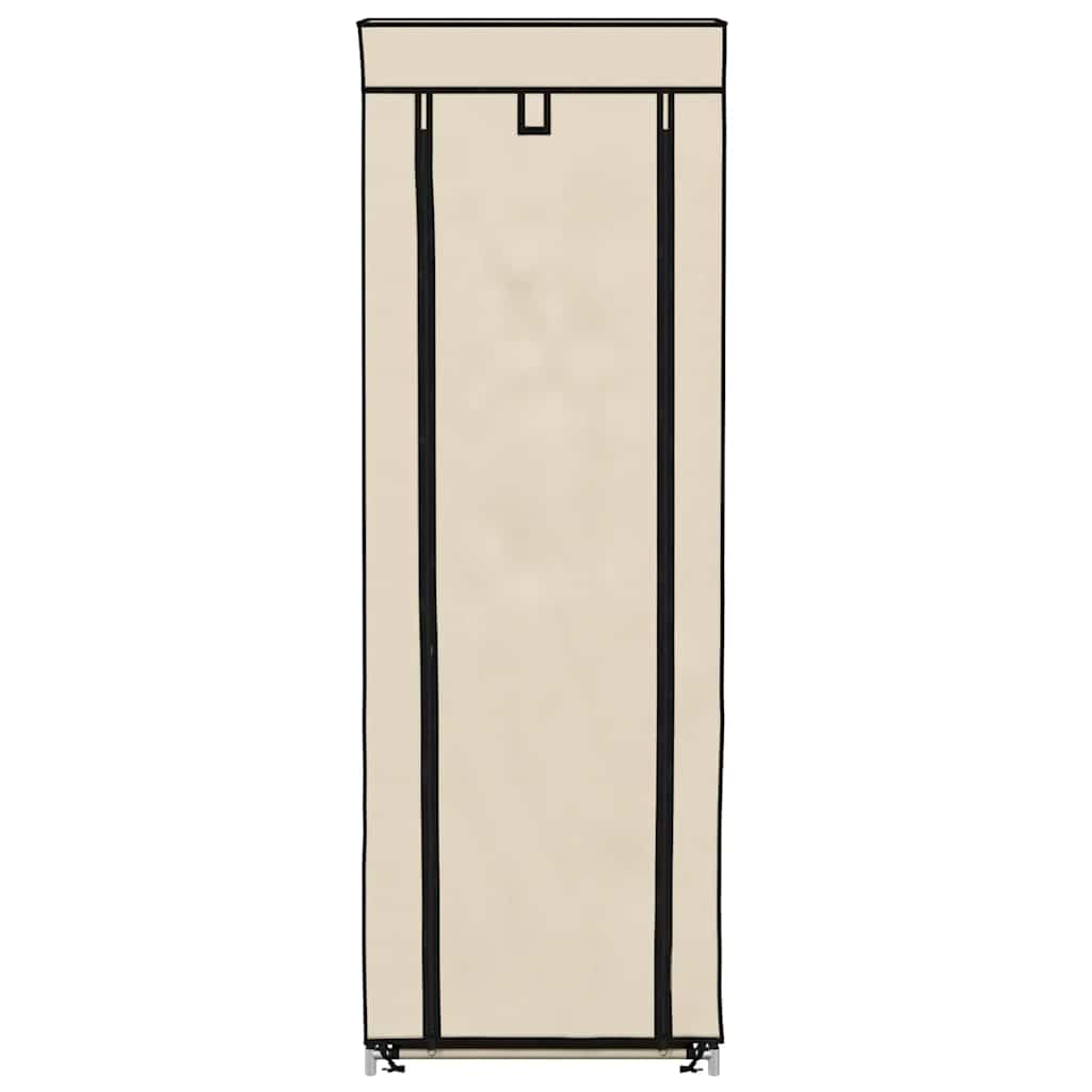 Shoe Cabinet with Cover Cream 57x29x162 cm Fabric