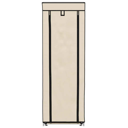 Shoe Cabinet with Cover Cream 57x29x162 cm Fabric