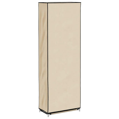 Shoe Cabinet with Cover Cream 57x29x162 cm Fabric