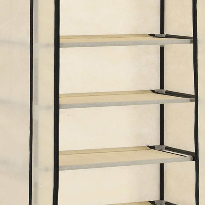 Shoe Cabinet with Cover Cream 57x29x162 cm Fabric