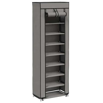 Shoe Cabinet with Cover Grey 57x29x162 cm Fabric