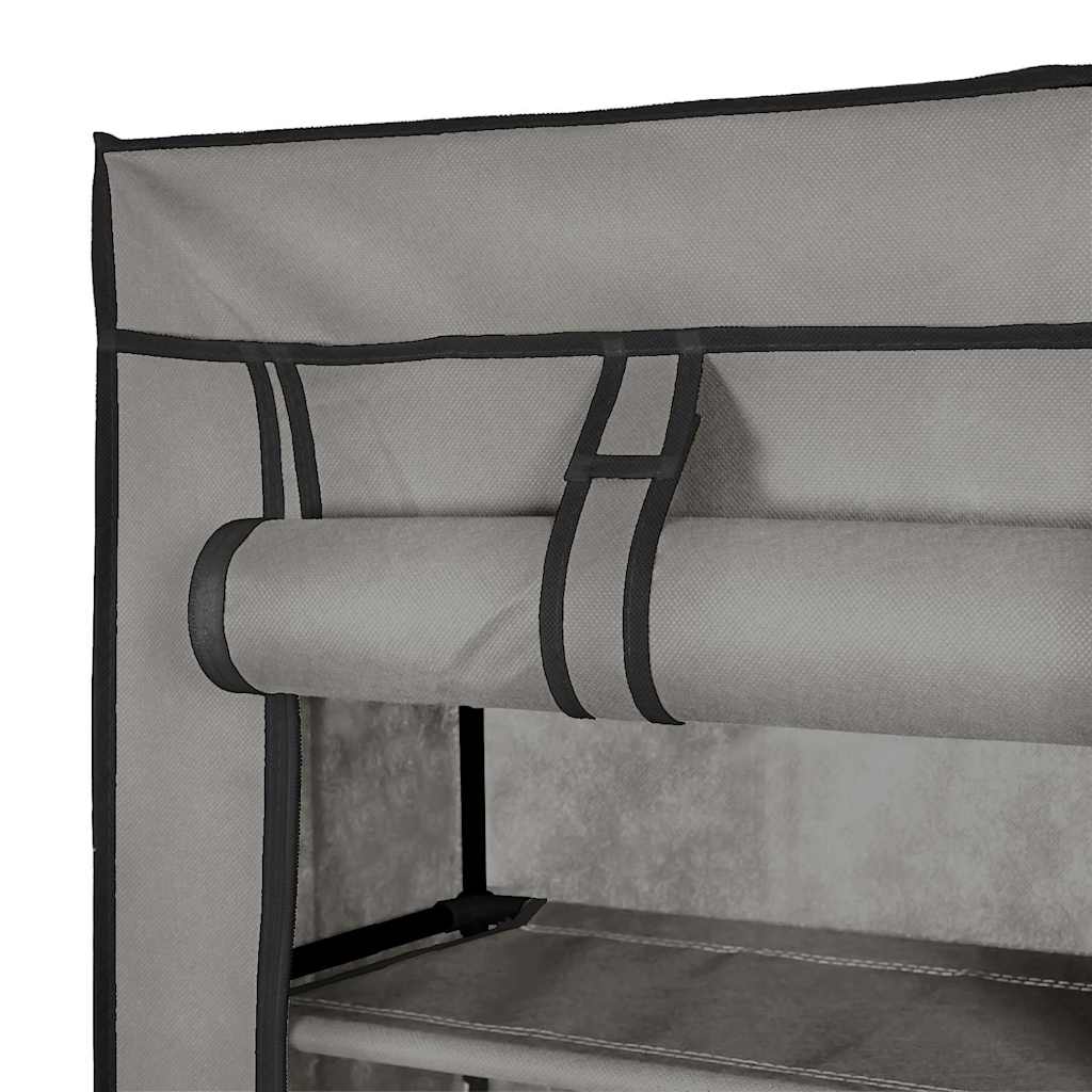 Shoe Cabinet with Cover Grey 57x29x162 cm Fabric