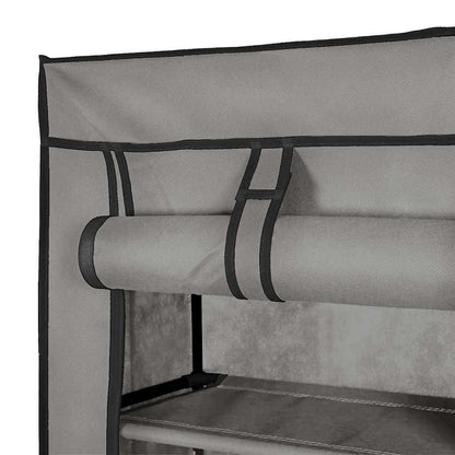 Shoe Cabinet with Cover Grey 57x29x162 cm Fabric