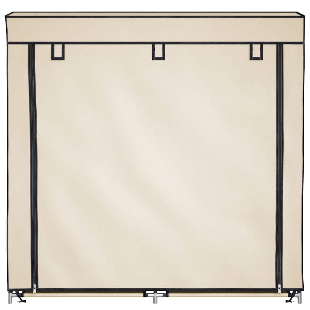 Shoe Cabinet with Cover Cream 115x28x110 cm Fabric