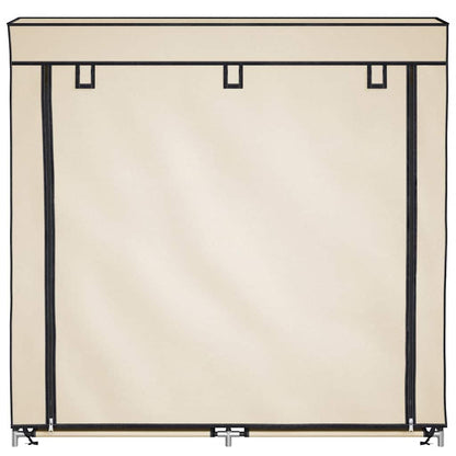 Shoe Cabinet with Cover Cream 115x28x110 cm Fabric