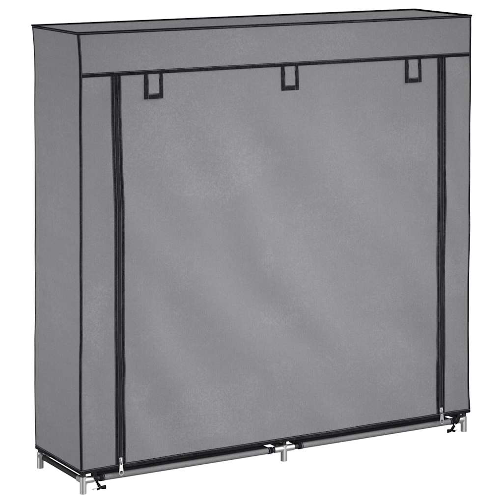 Shoe Cabinet with Cover Grey 115x28x110 cm Fabric