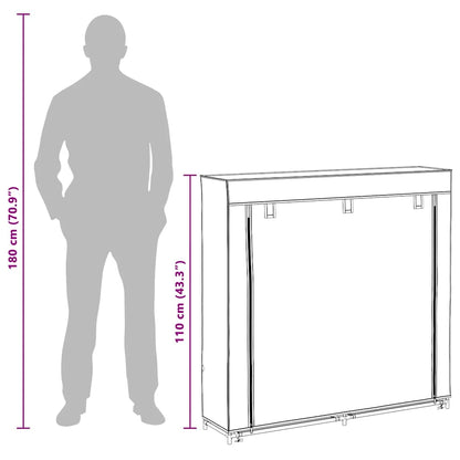 Shoe Cabinet with Cover Grey 115x28x110 cm Fabric