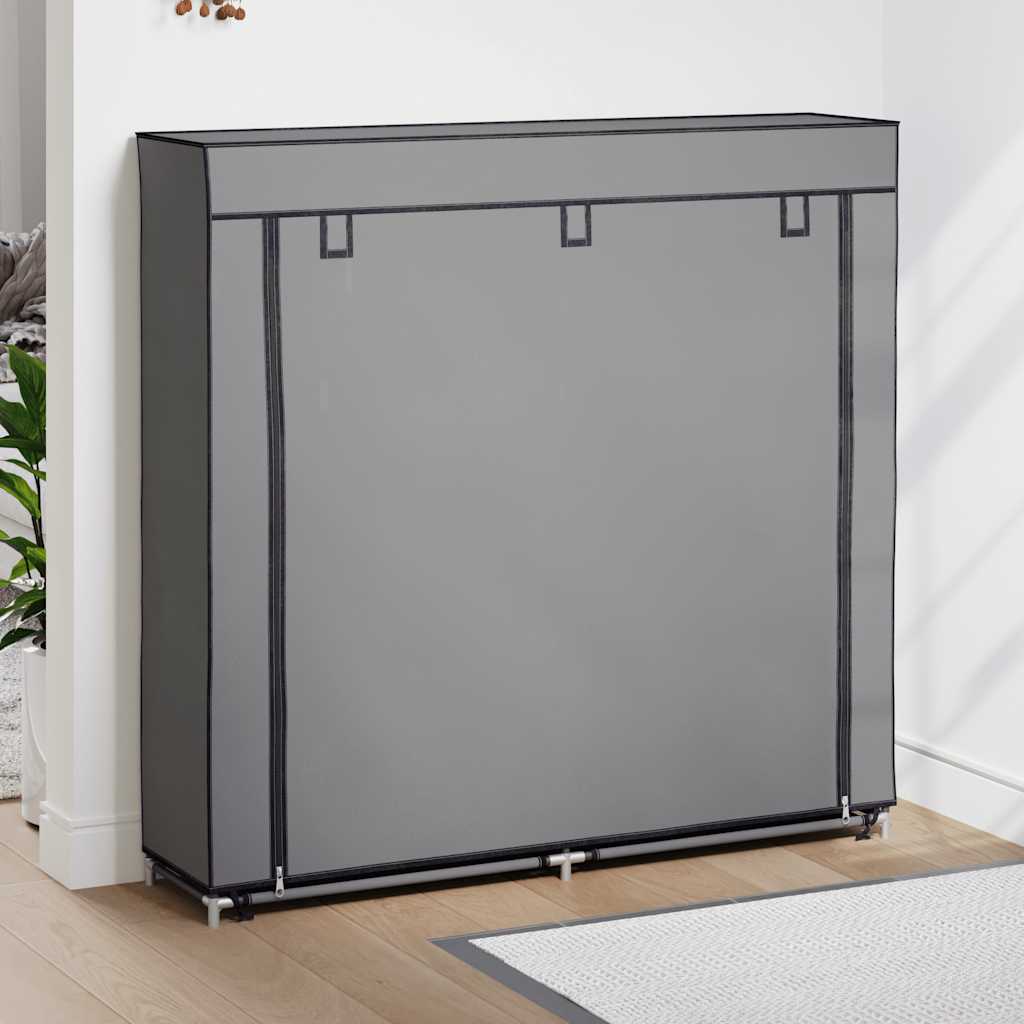 Shoe Cabinet with Cover Grey 115x28x110 cm Fabric