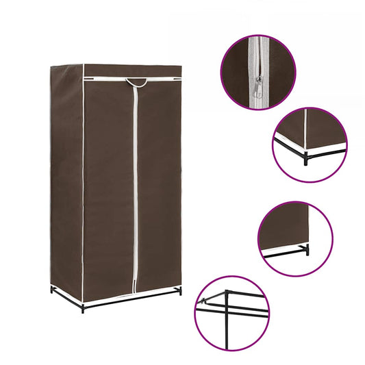 Wardrobe | Brown | Iron | 75x50x160 cm | Wardrobe | Rectangular