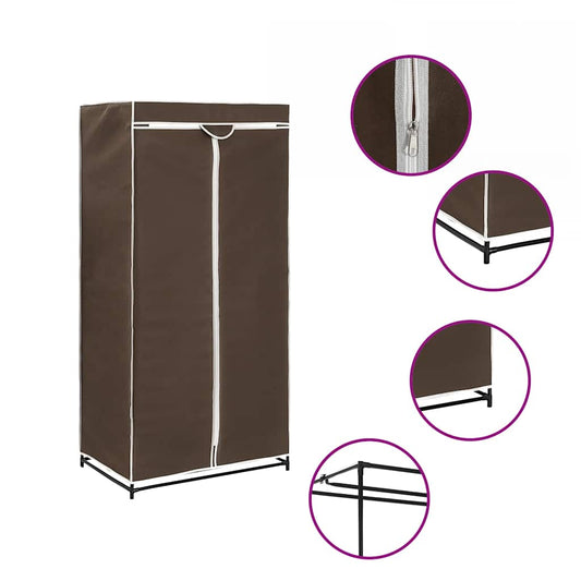 Wardrobe | Brown | Iron frame with fabric cover | Medium | Wardrobe