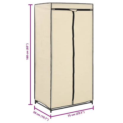Wardrobes 2 pcs Cream 75x50x160 cm
