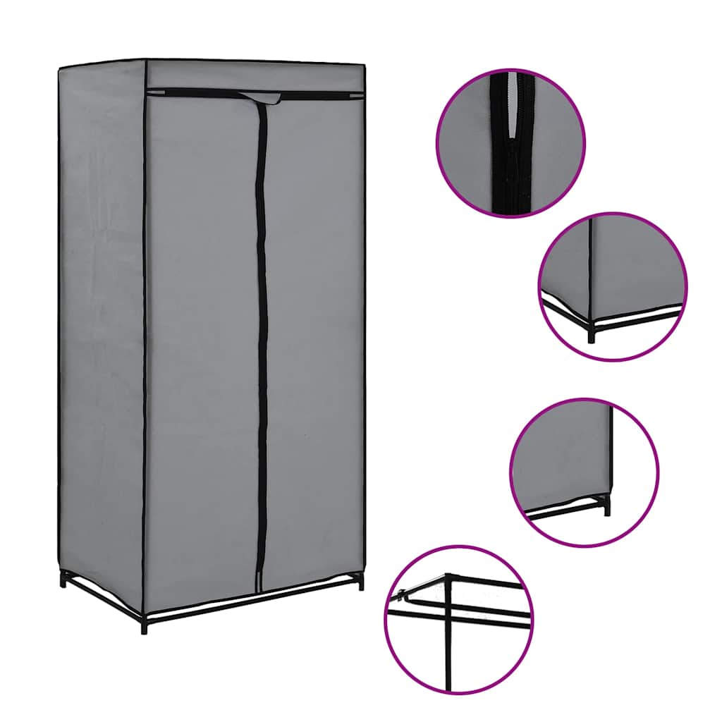 Wardrobes 2 pcs Grey 75x50x160 cm