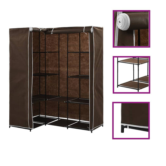 Wardrobe | Brown | Iron tube | 130 x 87 x 169 cm | Wardrobe | Rectangular