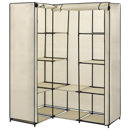 Corner Wardrobe Cream 130x87x169 cm