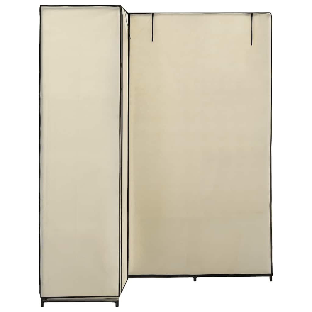 Corner Wardrobe Cream 130x87x169 cm