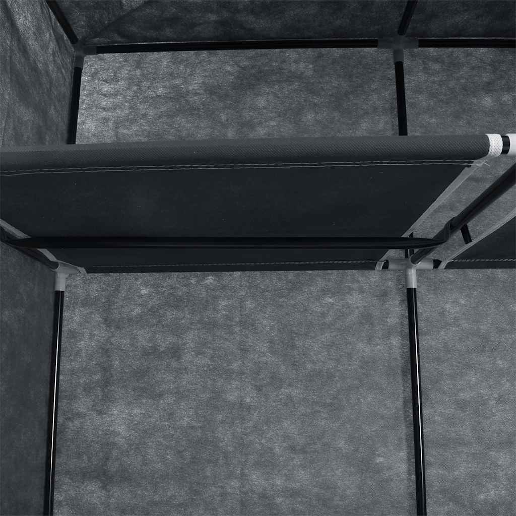 Wardrobe with Compartments and Rods Black 150x45x175 cm Fabric