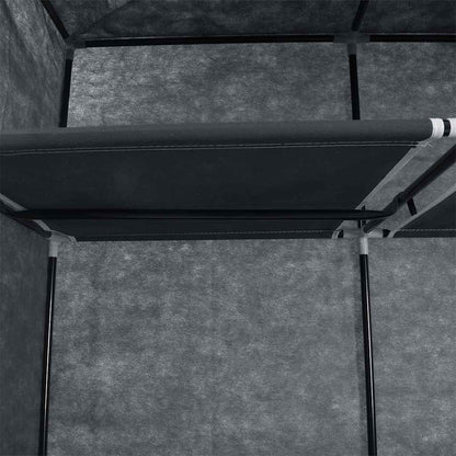 Wardrobe with Compartments and Rods Black 150x45x175 cm Fabric