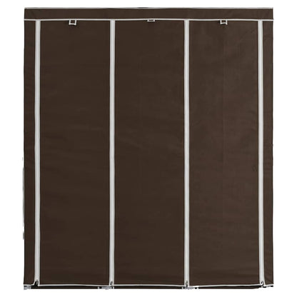 Wardrobe with Compartments and Rods Brown 150x45x175 cm Fabric