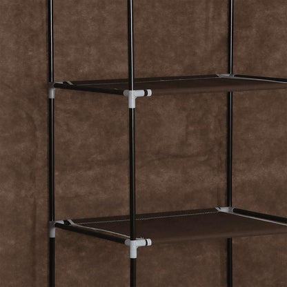 Wardrobe with Compartments and Rods Brown 150x45x175 cm Fabric