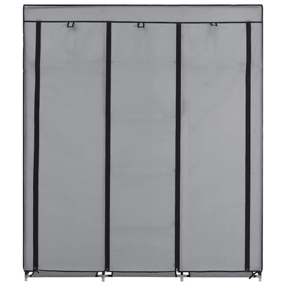 Wardrobe with Compartments and Rods Grey 150x45x175 cm Fabric