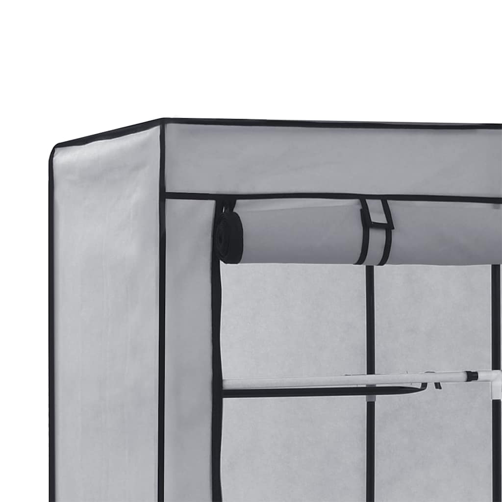 Wardrobe with Compartments and Rods Grey 150x45x175 cm Fabric