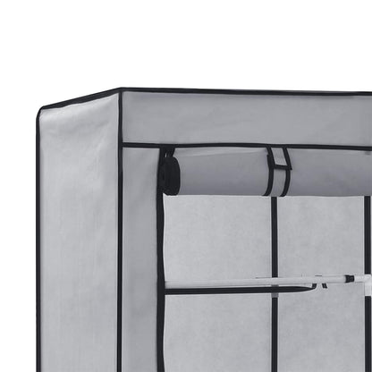 Wardrobe with Compartments and Rods Grey 150x45x175 cm Fabric