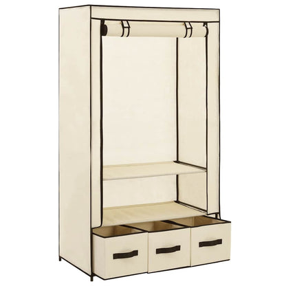 Wardrobe Cream 87x49x159 cm Fabric