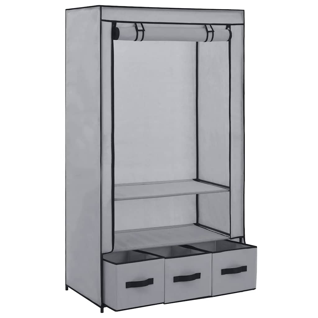 Wardrobe Grey 87x49x159 cm Fabric
