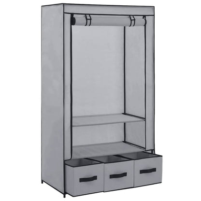 Wardrobe Grey 87x49x159 cm Fabric