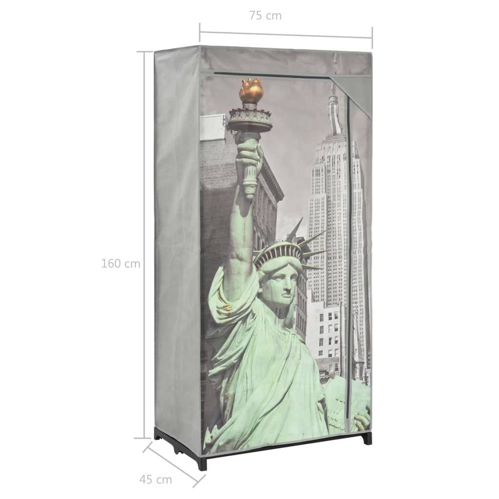 Wardrobe New York 75x45x160 cm Fabric