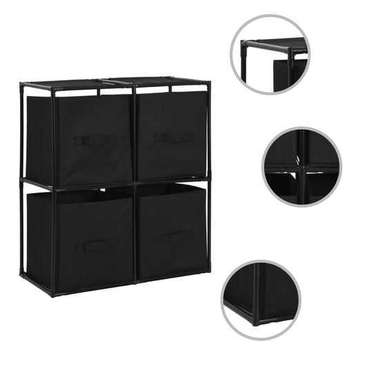 Storage Cabinet Black Steel frame and polyester fabric Medium