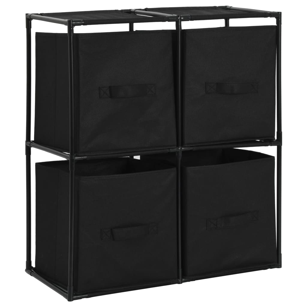 Storage Cabinet Black Steel frame and polyester fabric Medium