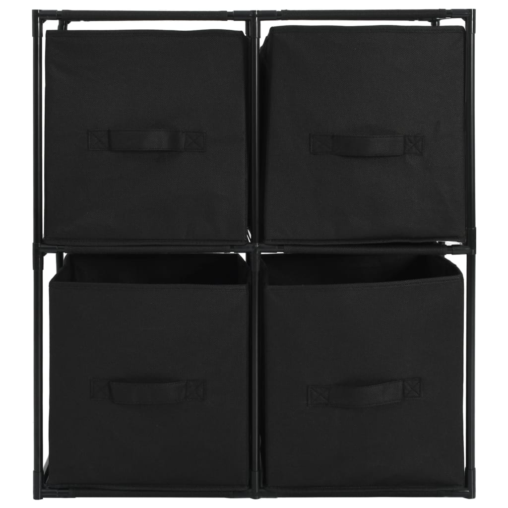 Storage Cabinet Black Steel frame and polyester fabric Medium