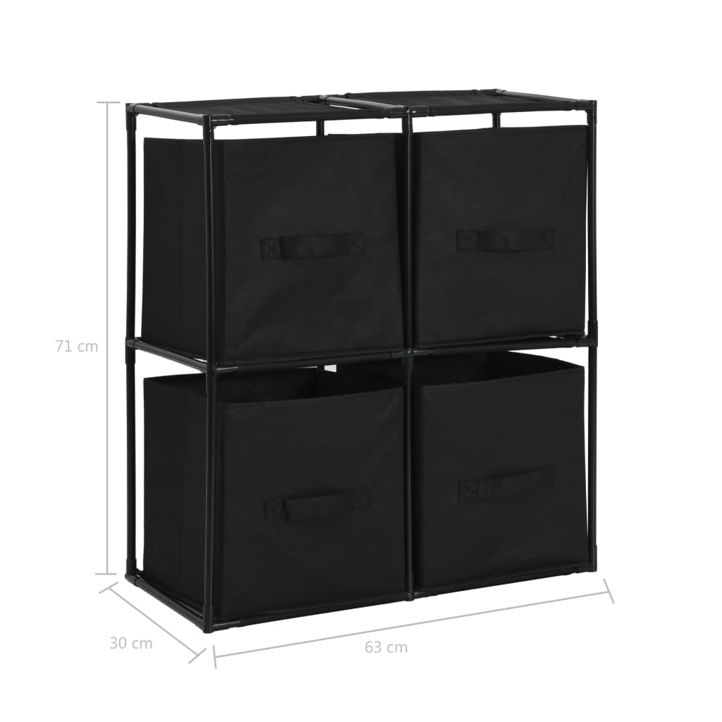Storage Cabinet Black Steel frame and polyester fabric Medium