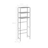 3-Tier Storage Rack over Toilet Silver 53x28x169 cm