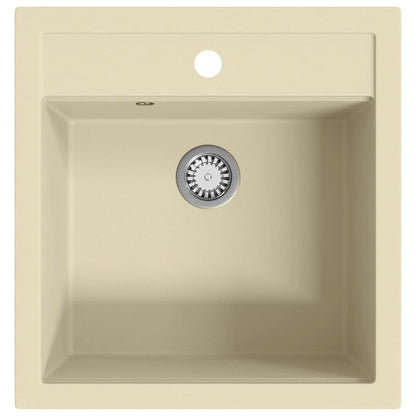 144856 vidaXL Granite Kitchen Sink Single Basin Beige