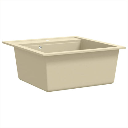 144856 vidaXL Granite Kitchen Sink Single Basin Beige
